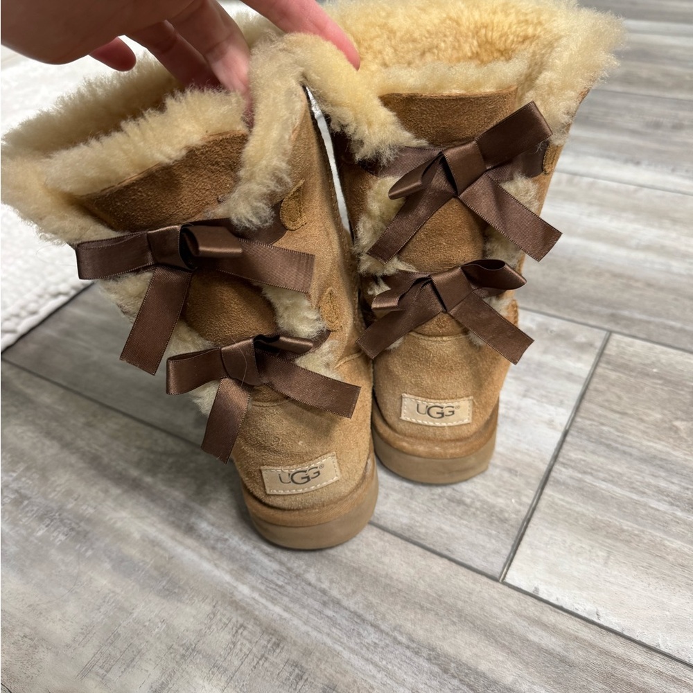 UGG Brown Shearling Boots with Bows